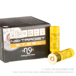 250 Rounds of 20ga Ammo by NobelSport - 7/8 ounce #7 steel shot