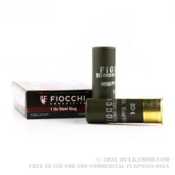 5 Rounds of 12ga Ammo by Fiocchi - 1 ounce Steel Slug