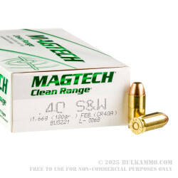 50 Rounds of .40 S&W Ammo by Magtech - 180gr FEB