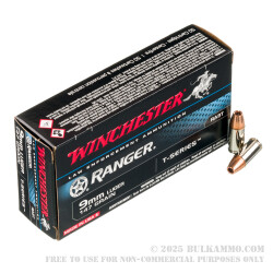 500  Rounds of 9mm Ammo by Winchester Ranger T-Series  - 147gr JHP