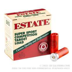 25 Rounds of 12ga Ammo by Estate Super Sport Competition Target - 1 1/8 ounce #8 shot