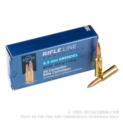 20 Rounds of 6.5mm Grendel  Ammo by Prvi Partizan - 120gr HPBT