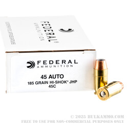 500 Rounds of .45 ACP Ammo by Federal Personal Defense - 185gr JHP