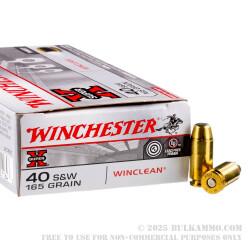 50 Rounds of .40 S&W Ammo by Winchester - 165gr BEB