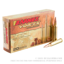 20 Rounds of 7 mm Rem Mag Ammo by Barnes - 160gr TSX