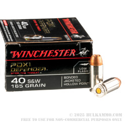 20 Rounds of .40 S&W Ammo by Winchester - 165gr JHP