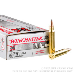 20 Rounds of .223 Ammo by Winchester Super-X - 55gr JSP