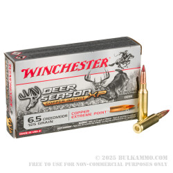 20 Rounds of 6.5mm Creedmoor Ammo by Winchester Deer Season XP Copper Impact - 125gr Extreme Point