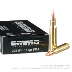 20 Rounds of .308 Win Ammo by Ammo Inc. - 150gr FMJ