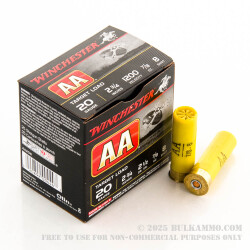 250 Rounds of 20ga Ammo by Winchester AA - 7/8 ounce #8 shot