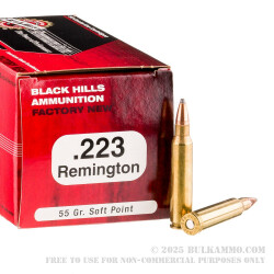 500 Rounds of .223 Rem Ammo by Black Hills Ammunition - 55gr SP