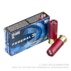 5 Rounds of 12ga Ammo by Federal Power Shok - 1 1/4 ounce - Rifled Slug Hollow Point