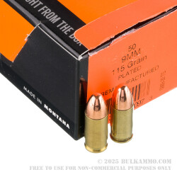 50 Rounds of Remanufactured 9mm Ammo by Hunting Shack - 115gr TMJ