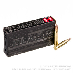 200 Rounds of .223 Ammo by Hornady BLACK - 62gr FMJ