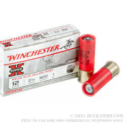 5 Rounds of 12ga Ammo by Winchester - 1 ounce Rifled Slug