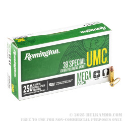 250 Rounds of .38 Spl Ammo by Remington - 130gr MC