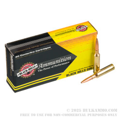 100 Rounds of 6.5 Creedmoor Ammo by Black Hills Ammunition Gold - 130gr Dual Performance