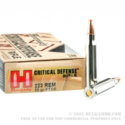 20 Rounds of .223 Ammo by Hornady Critical Defense - 55gr FTX