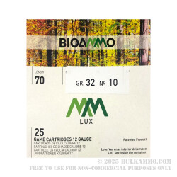 250 Rounds of 12ga Ammo by BioAmmo Lux Lead - 1-1/8 ounce #10 shot