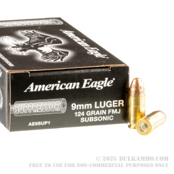 50 Rounds of 9mm Ammo by Federal - 124gr FMJ