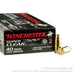 50 Rounds of .40 S&W Ammo by Winchester SuperClean NT - 140gr JFP