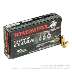 50 Rounds of .40 S&W Ammo by Winchester SuperClean NT - 140gr JFP