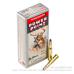 200 Rounds of 30-30 Win Ammo by Winchester - 150gr PP