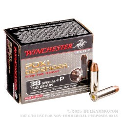 20 Rounds of .38 Spl +P Ammo by Winchester - 130gr JHP