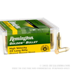 5000 Rounds of .22 LR Ammo by Remington Golden Bullet - 40gr Copper Plated Round Nose