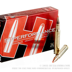 20 Rounds of 30-06 Springfield Ammo by Hornady Superformance - 165gr GMX