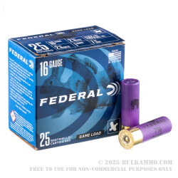 25 Rounds of 16ga Ammo by Federal - 1 ounce #7 1/2 shot