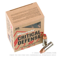 20 Rounds of .30 Super Carry Ammo by Hornady Critical Defense - 100gr FTX