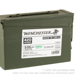 420 Rounds of 5.56x45 Ammo by Winchester in Ammo Can - 62gr FMJ M855