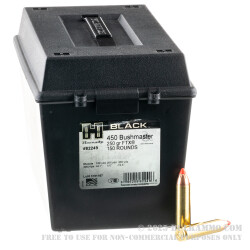 150 Rounds of .450 Bushmaster Ammo by Hornady BLACK in Field Box - 250gr FTX