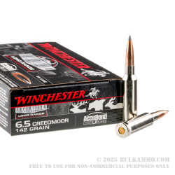 20 Rounds of 6.5 mm Creedmoor Ammo by Winchester Expedition - 142gr Nosler Accubond