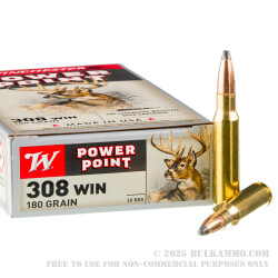 20 Rounds of .308 Win Ammo by Winchester - 180gr PP