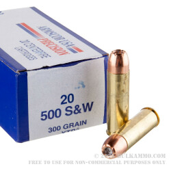 20 Rounds of .500 S&W Mag Ammo by Armscor - 300 gr XTP