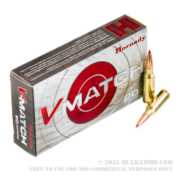 20 Rounds of 6.5 Grendel Ammo by Hornady V-Match - 100gr ELD-VT