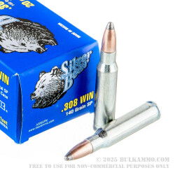 500 Rounds of .308 Win Ammo by Silver Bear - 140gr SP