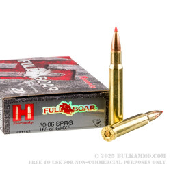 20 Rounds of 30-06 Springfield Ammo by Hornady - 165gr GMX