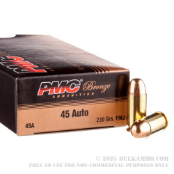 1000 Rounds of .45 ACP Ammo by PMC - 230gr FMJ