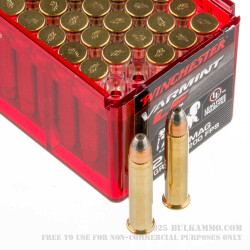 50 Rounds of .22 WMR Ammo by Winchester Varmint Lead Free - 28 Grain JHP