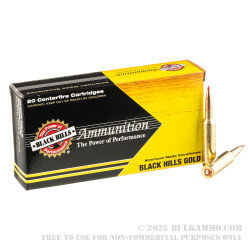 20 Rounds of 6mm Creedmoor Ammo by Black Hills Gold - 108gr ELD Match