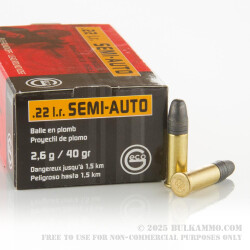 50 Rounds of .22 LR Ammo by GECO - 40gr LRN