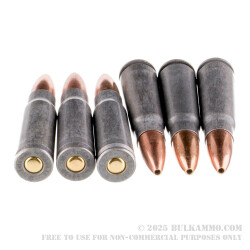 20 Rounds of 7.62x39mm Ammo by Tula - 122gr HP