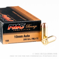 1000 Rounds of 10mm Ammo by PMC - 200gr FMJ