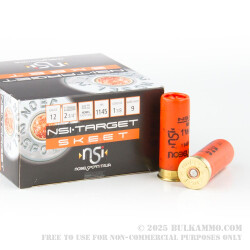 250 Rounds of 12ga Ammo by NobelSport Target Skeet - 1-1/8 ounce #9 shot