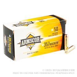 50 Rounds of .357 Mag Ammo by Armscor - 158gr FMJ