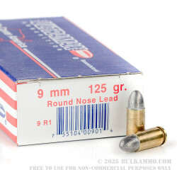 50 Rounds of 9mm Ammo by Ultramax - 125gr LRN