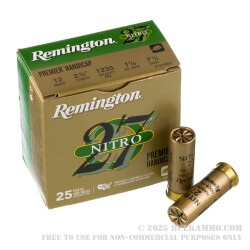 25 Rounds of 12ga Ammo by Remington Nitro 27 - 1 1/8 ounce #7 1/2 shot